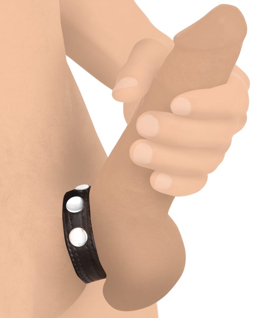 Leather Speed Snap Cock Ring – Black