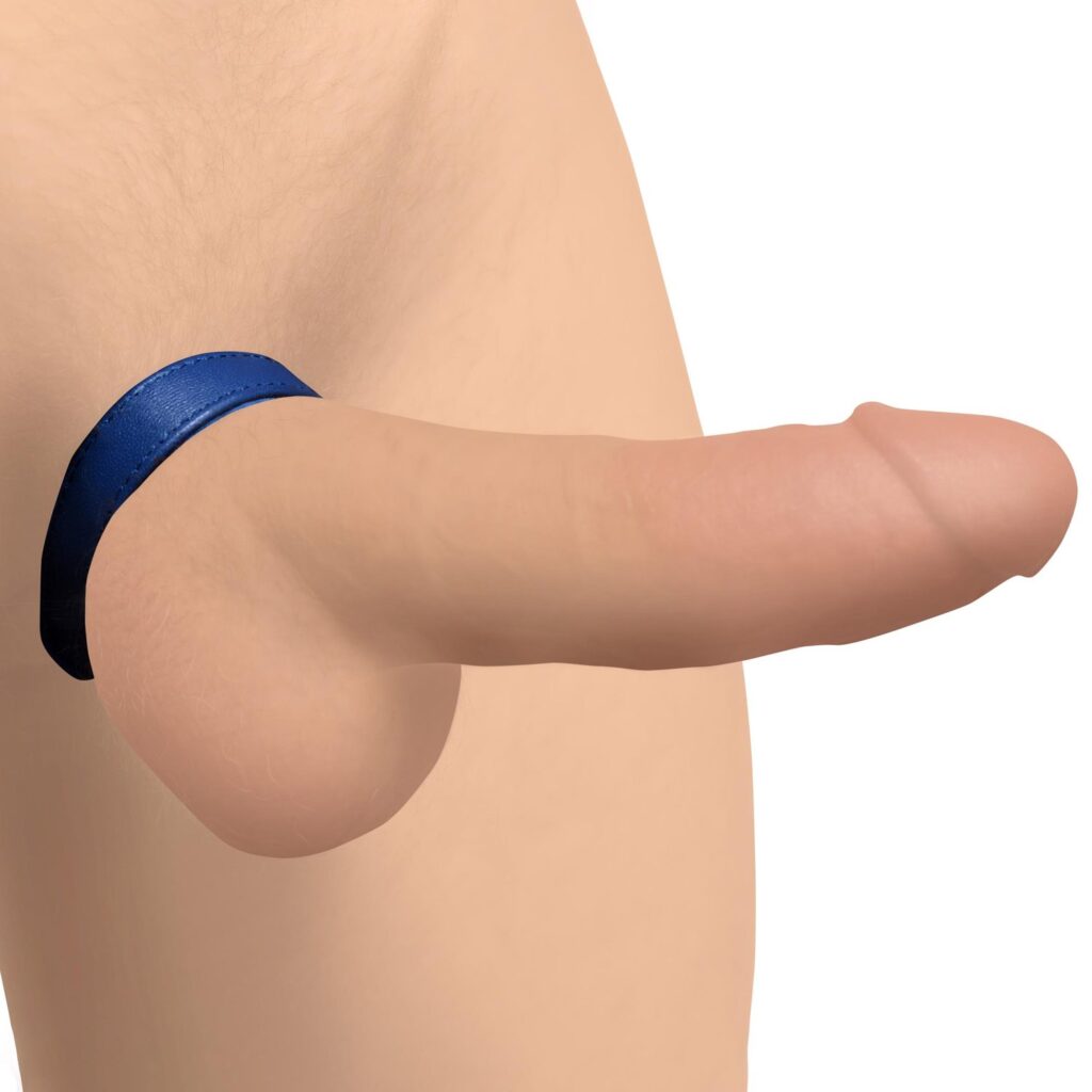 Velcro Leather Cock Ring – Blue