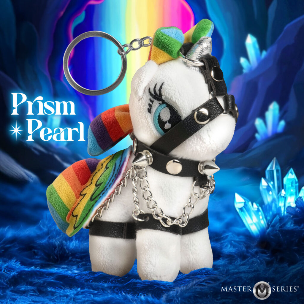 Prism Pearl Bondage Pony Keychain – Rainbow