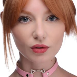 Kinky Kitty Ring Slim Choker - Pink