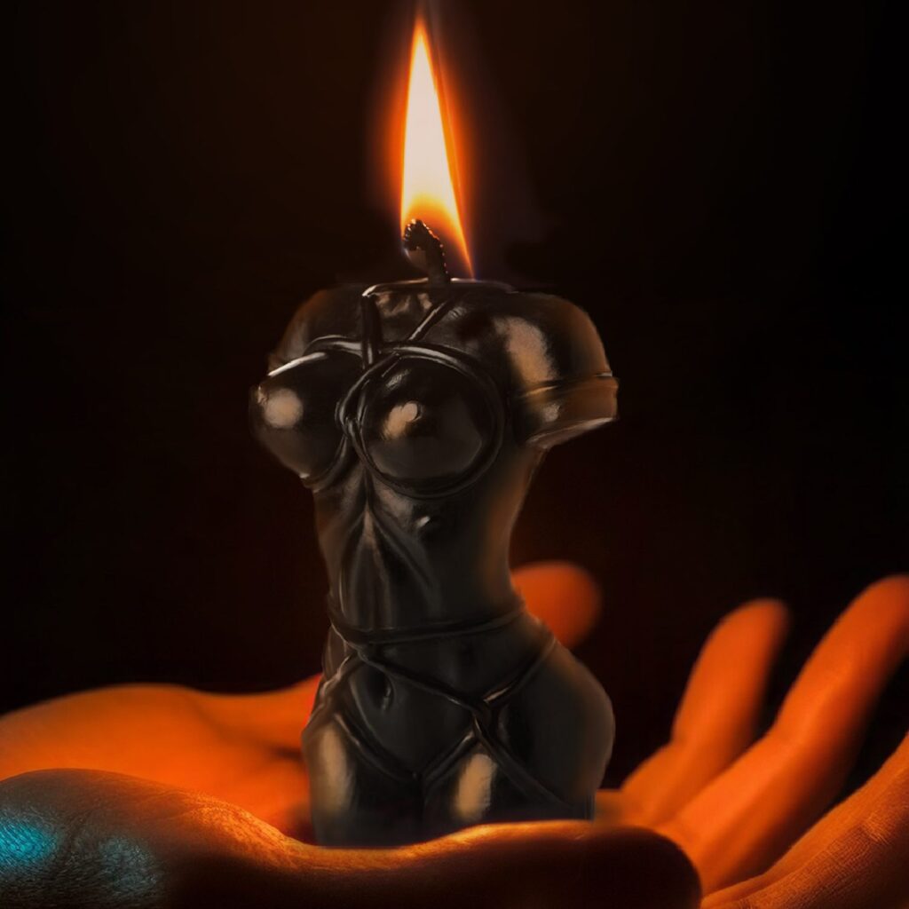 Bound Goddess Drip Candle – Black