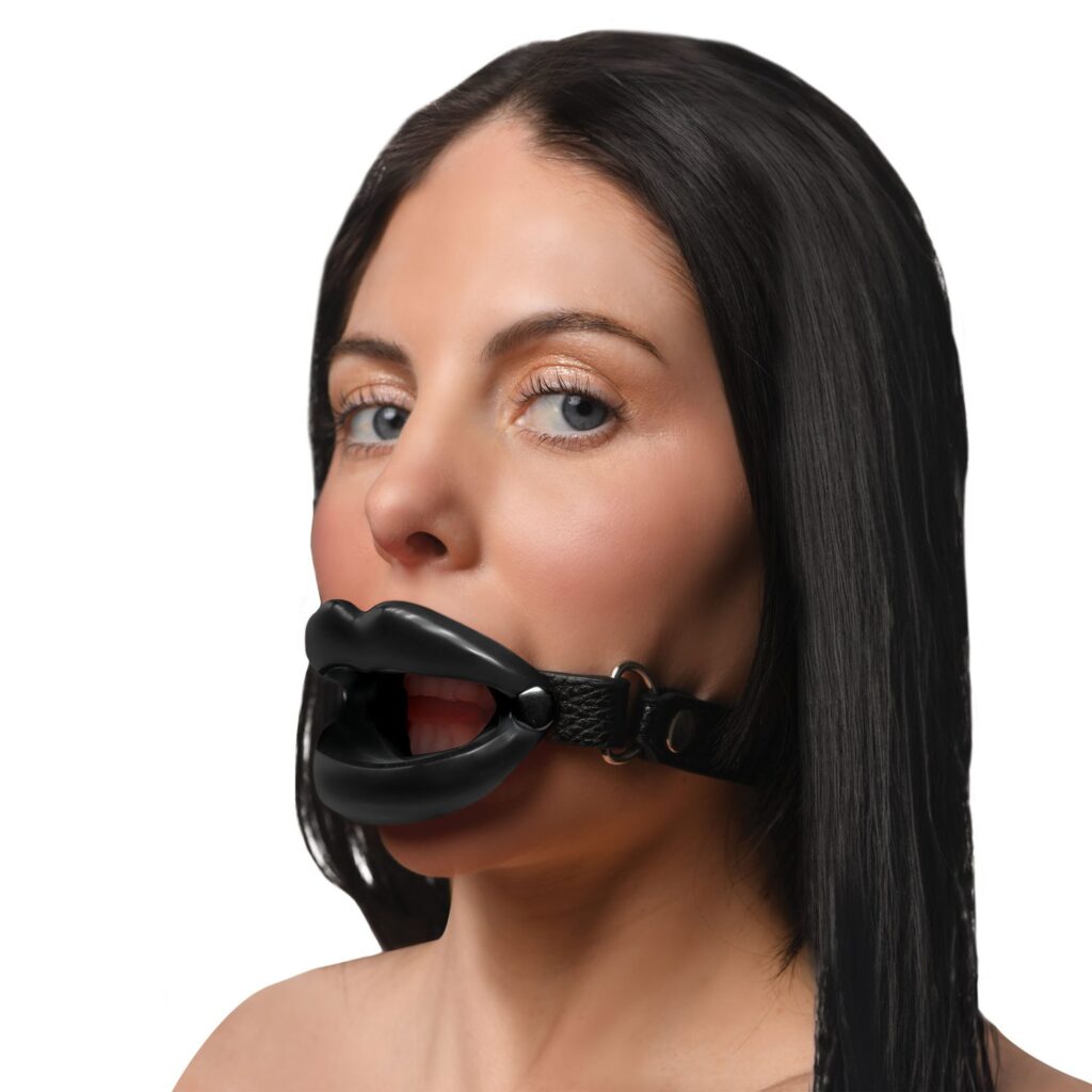Juicy Lips Silicone Open Mouth Gag – Black