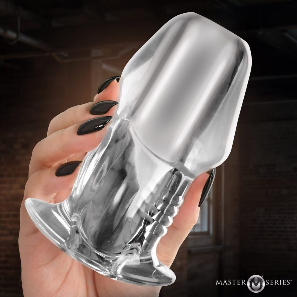 Dicked Clear Hollow Anal Plug – Large