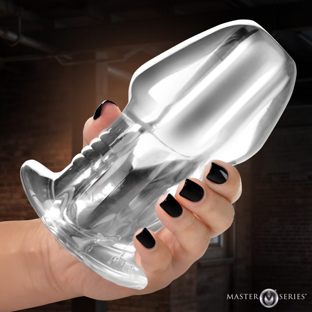 Dicked Clear Hollow Anal Plug – X-Large