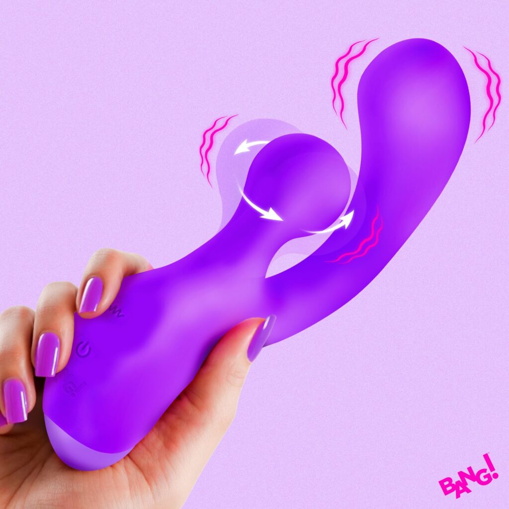 Gyro Rabbit Silicone Vibrator – Purple