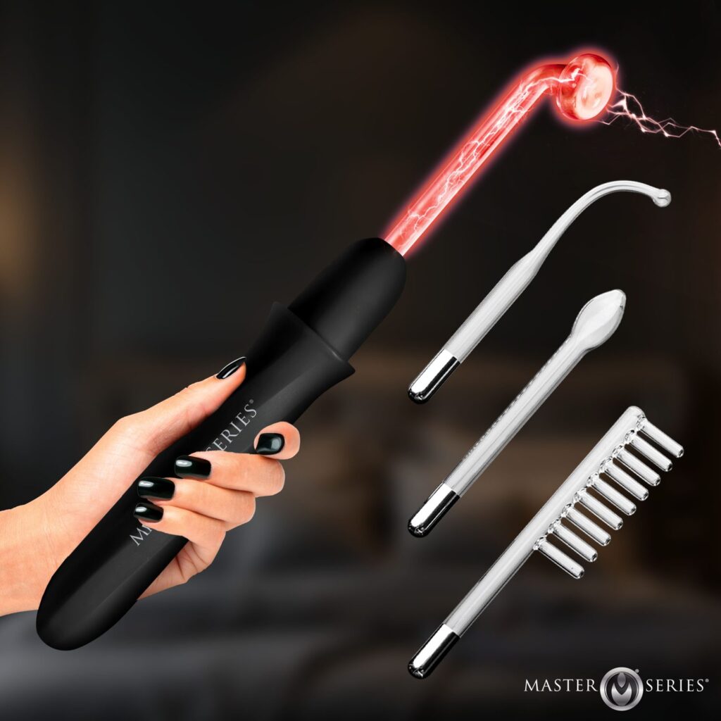Elektrawand Rechargeable Violet Wand with Attachments – Black