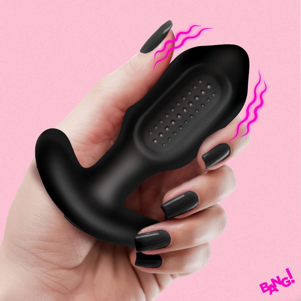 Bumpy Vibrating Silicone Butt Plug – Black