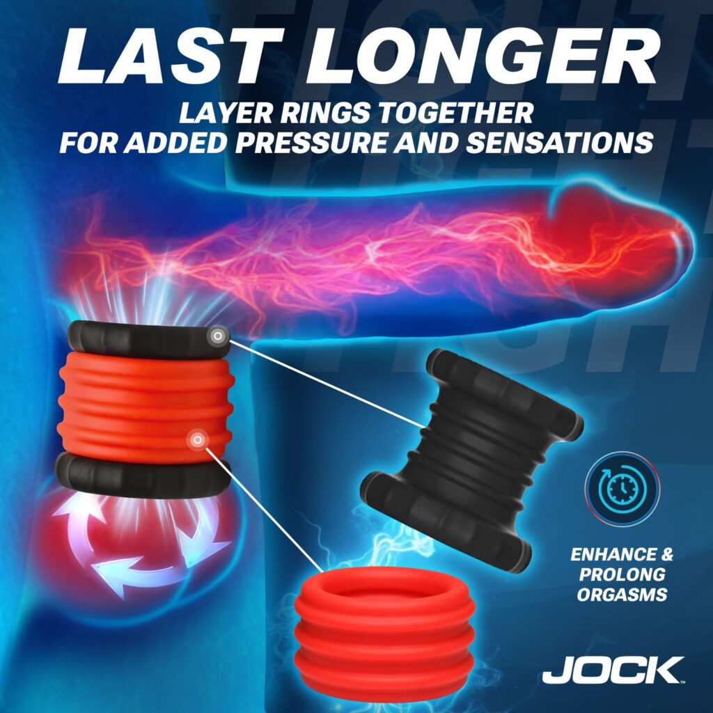 2-in-1 Silicone Cock Ring – Red