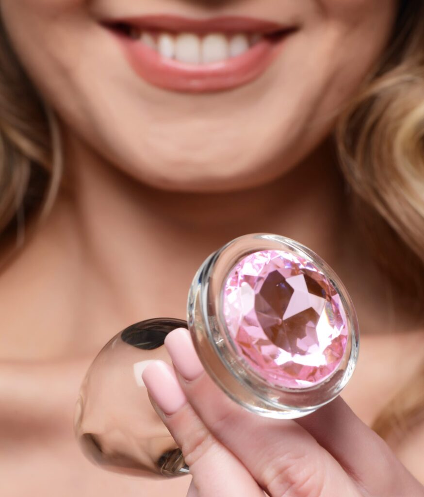 Pink Gem Glass Anal Plug – Large