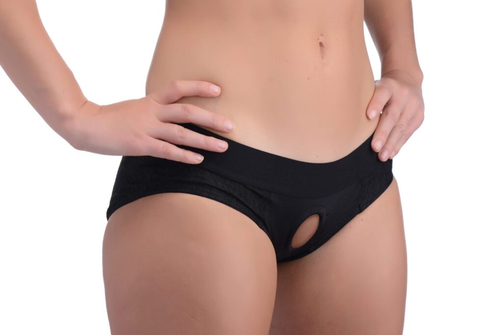 Lace Envy Black Crotchless Panty Harness – L-XL