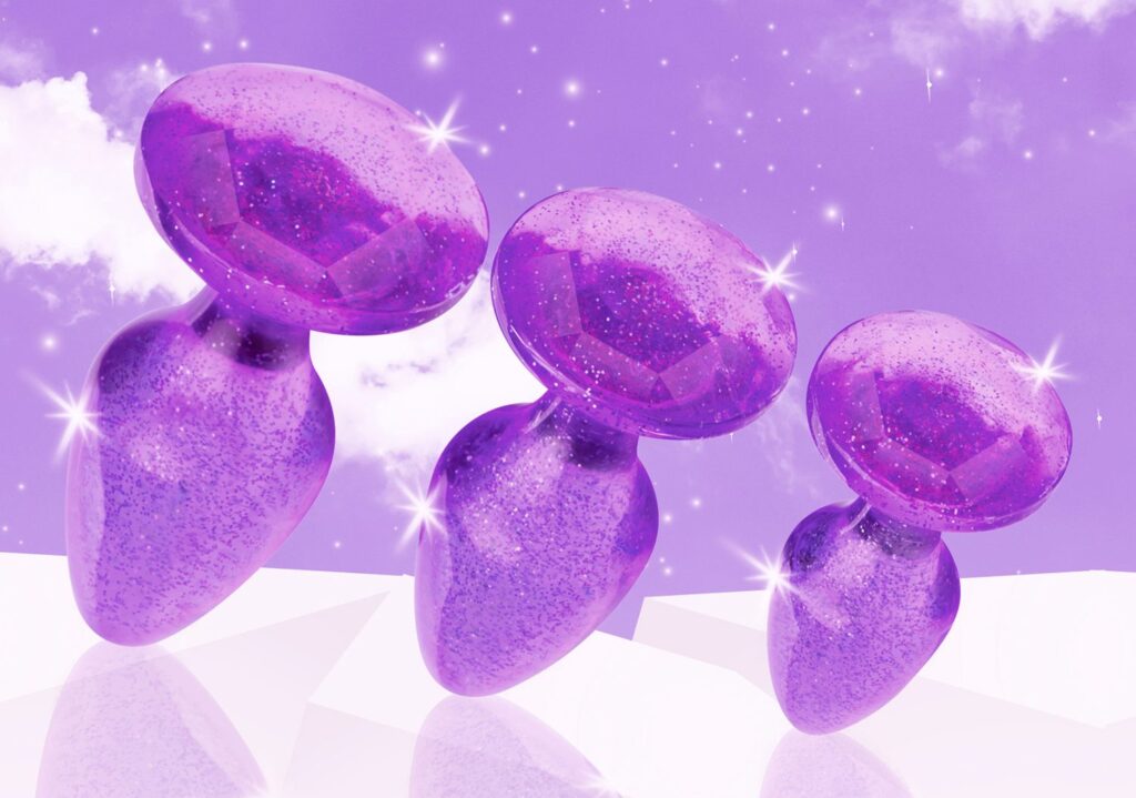 Glitter Gem Anal Plug Set – Purple