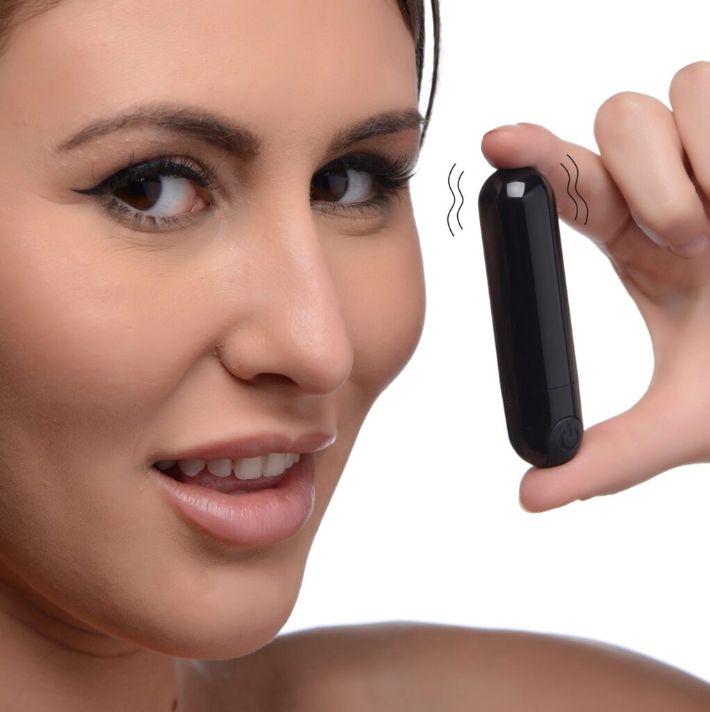 10X Rechargeable Vibrating Metallic Bullet – Black