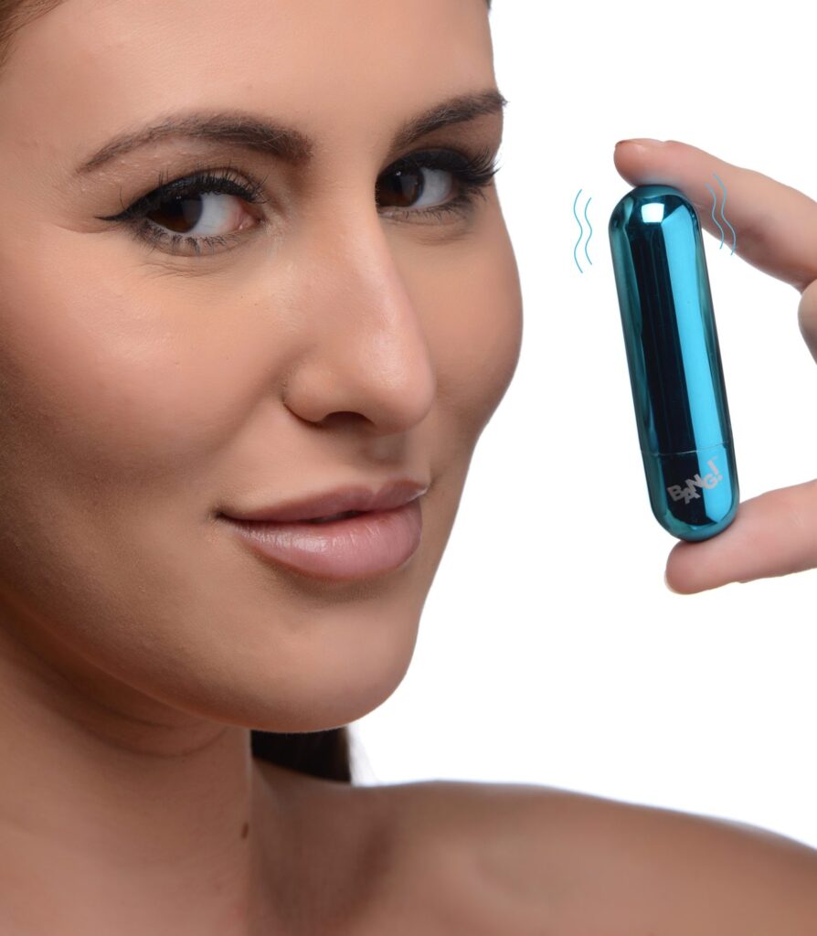 10X Rechargeable Vibrating Metallic Bullet – Blue