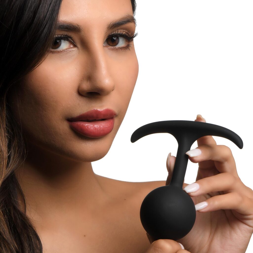 Premium Silicone Round Weighted Anal Plug – Large