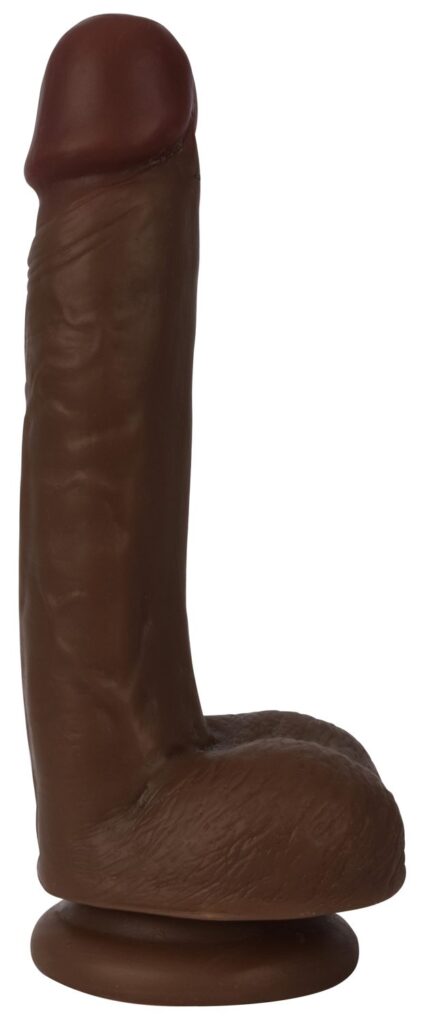 Thinz 7 Inch Slim Dildo with Balls – Dark