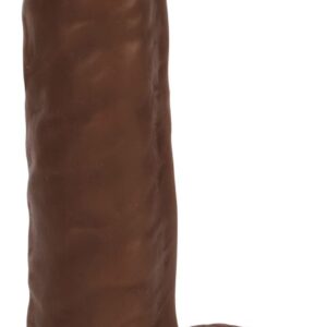 8 Inch Slim Dildo with Balls - Dark