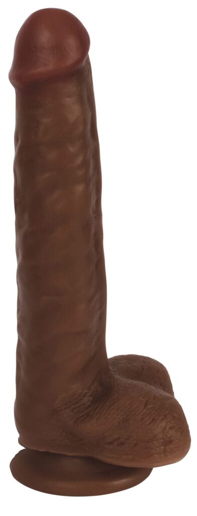 8 Inch Slim Dildo with Balls – Dark
