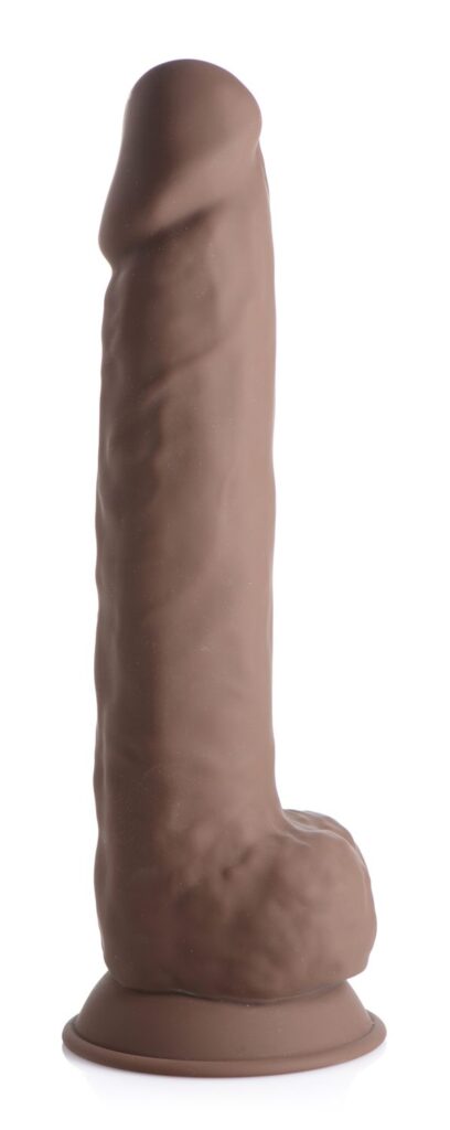 Silexpan Dark Hypoallergenic Silicone Dildo with Balls – 10 Inch