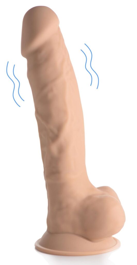 8 Inch Silexpan Hypoallergenic Silicone Vibrating Dildo – Medium