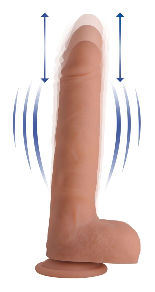 Vibrating & Thrusting Remote Control Silicone Dildo – 9 Inch