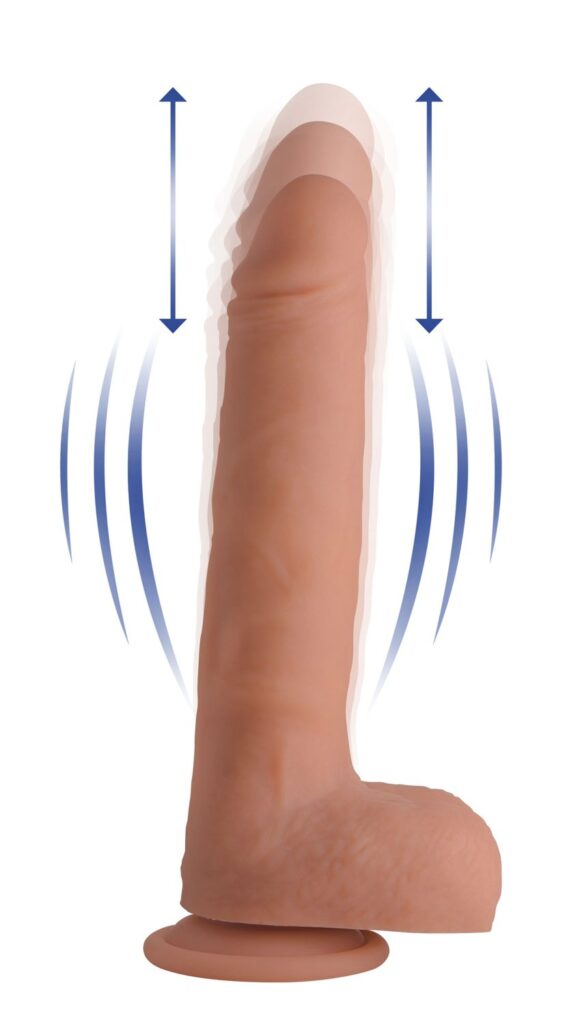 Vibrating & Thrusting Remote Control Silicone Dildo – 10 Inch